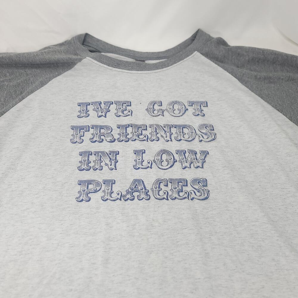 Ive Got Friends In Low Places Crew Neck Short Sleeve T Shirt Mens Size 3XL Gray